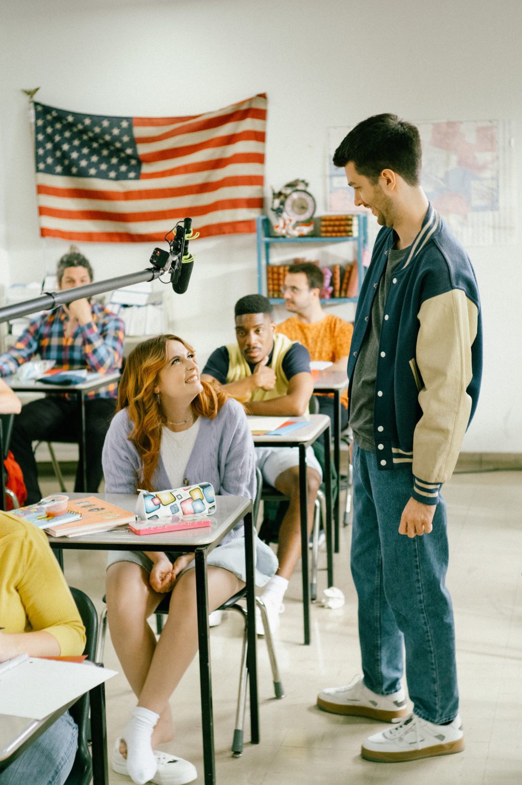 Photo de Rosalie Vailanvourt et Pierre-Yves Roy-Desmarais en tournage